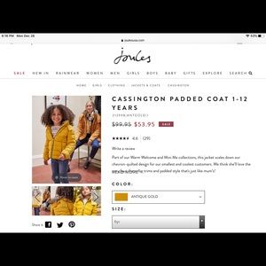 Girls size 8 coat (Joules)